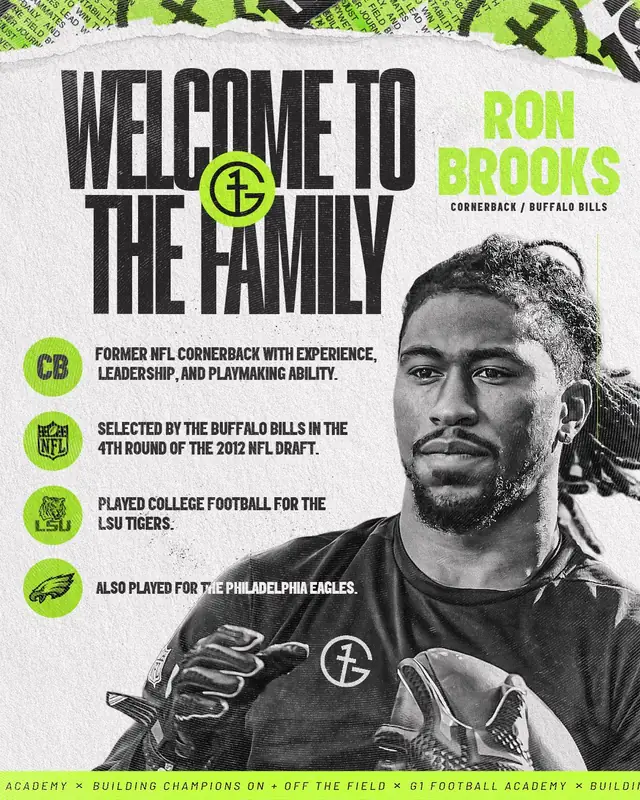 Ron Brooks, Football at G1 Football Academy